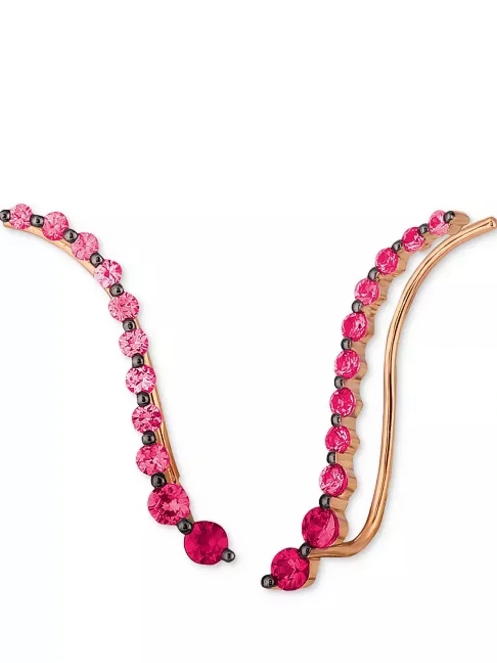 Levian Rose Gold Ear Climbers with Ombre Pink Sapphires